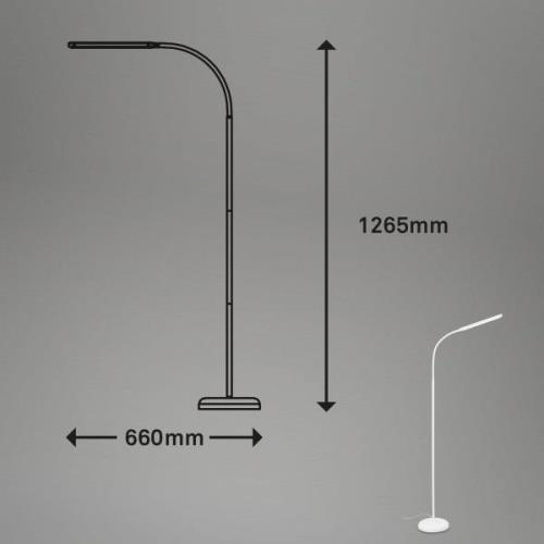 Pivaz LED-gulvlampe justerbar berøringsdæmper hvid