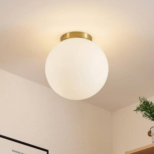 Lindby Meriala loftlampe messing, glas Ø 30 cm