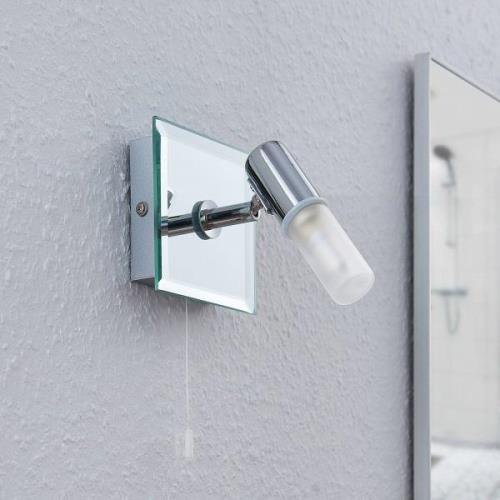 Væglampe Zela, badeværelseslampe med trækafbryder