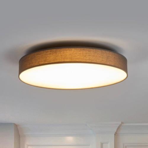Saira LED-loftlampe med stof, 50 cm, grå