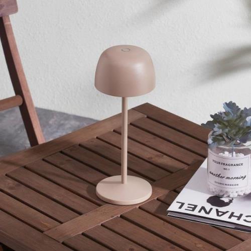 Lindby genopladelig LED-bordlampe Arietty, sandbeige