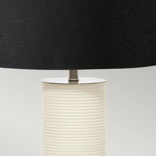 Ripple tekstil-bordlampe, fod hvid/skærm sort