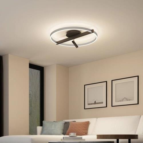 Lucande Matwei LED-loftlampe, ringformet, nikkel