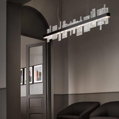 LED-pendel Ribbon Linear, 150 cm, sort, Op & Ned