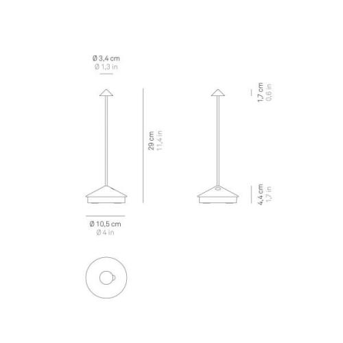 Zafferano Pina 3K genopladelig bordlampe metalfolie guld