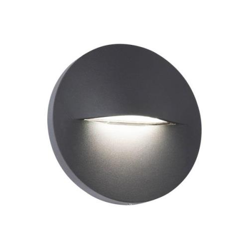 LED udendørs væglampe Vita, mørkegrå, Ø 14 cm