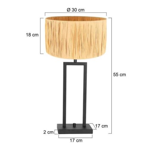 Stang 3704ZW bordlampe, naturligt fletværk