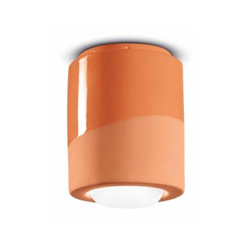 Loftslampe PI, cylindrisk, Ø 12,5 cm orange