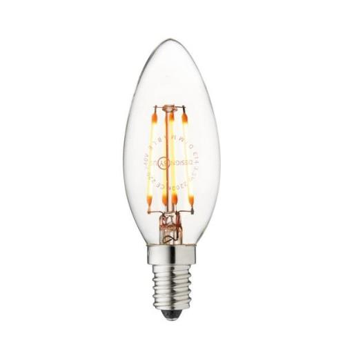 LED stearinlyspære, E14, 3,5 W, 2.200 K, glødetråd, dæmpbar