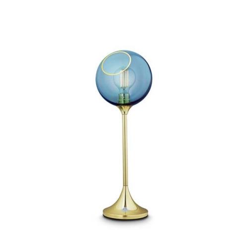 Ballroom bordlampe, blå, glas, mundblæst, dæmpbar