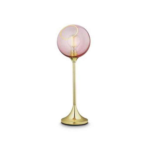 Ballroom bordlampe, pink, glas, mundblæst, dæmpbar