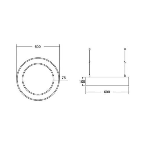 BRUMBERG Biro Circle Ring10 direkte Ø 60 cm DALI sølv 830