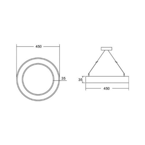 BRUMBERG Biro Circle Ring3,5 direkte 45cm on/off sort 840