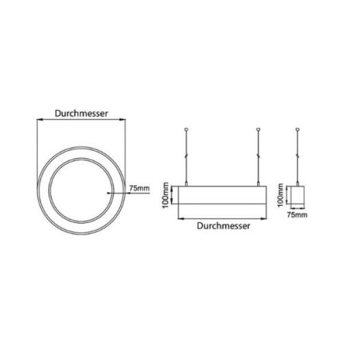 BRUMBERG Biro Circle Ring direkte 75cm 40W on/off sort 840