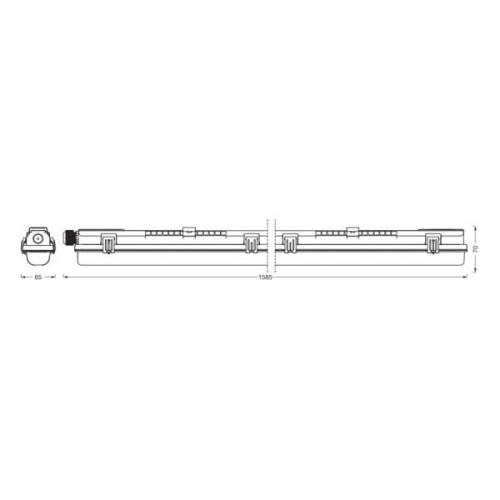 LEDVANCE Submarine 150 PCR G13 T8 840 20 W fugtbestandigt armatur