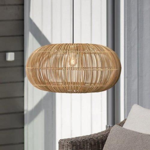 PR Home Zuri udendørs pendel, Ø 51 cm, rattan, stikprop