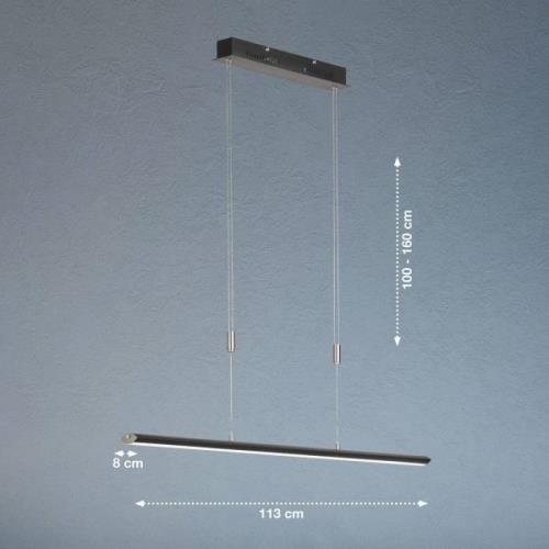 Beat LED-pendel, sort/nikkel-farvet, længde 113 cm