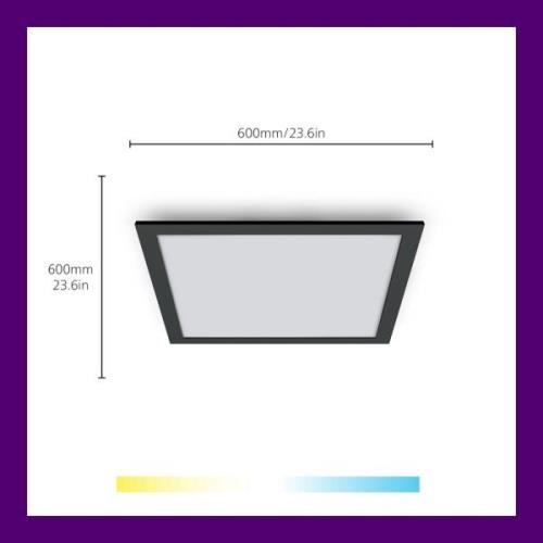 WiZ LED-loftslampepanel, sort, 60x60 cm