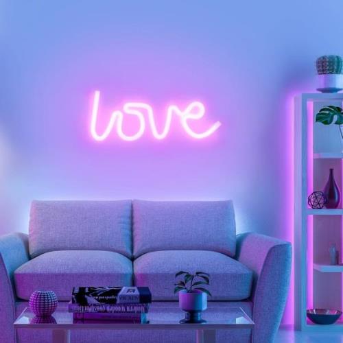 Neon Love LED-væglampe, USB