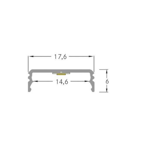 BRUMBERG One LED overflademonteret profil, aluminium, flad, 3 meter