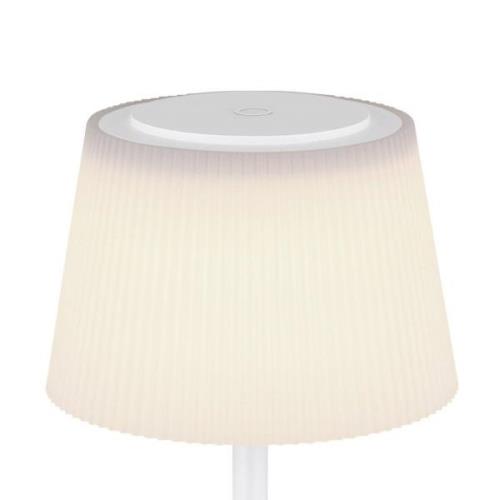Gregoir genopladelig LED-bordlampe, mat hvid, højde 38 cm, CCT