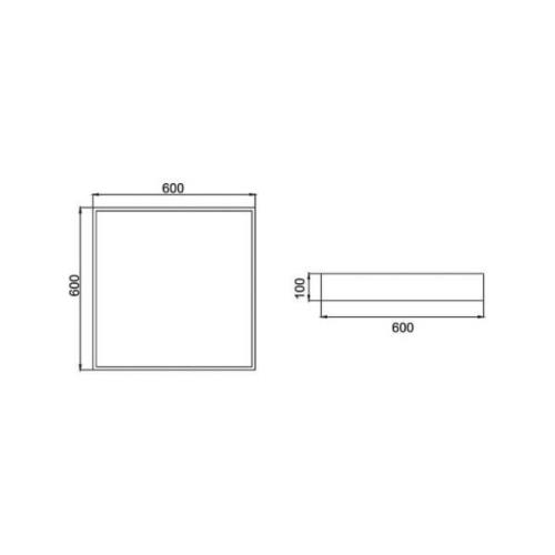 BRUMBERG LED-loftslampe Biro Square, tænd/sluk, sølv, 4.000K