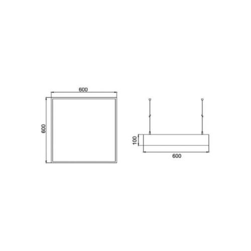 BRUMBERG LED-pendel Biro Square on/off, sølv, 4.000K