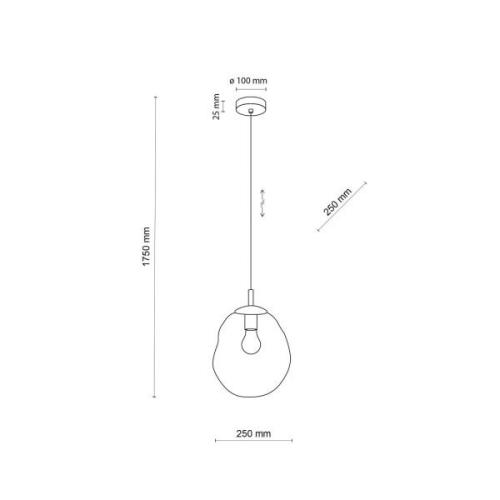 Sol Mini pendel, glas, Ø 25 cm, sort/grafitgrå