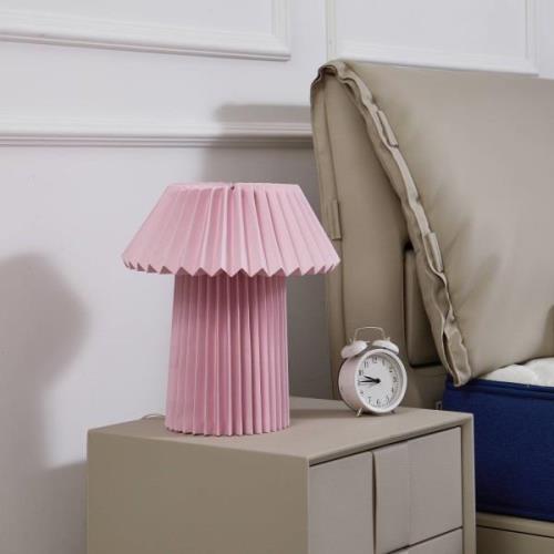 Lindby bordlampe Magali, pink, papir, Ø 34 cm, E14