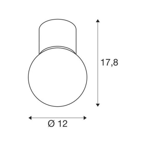 SLV Varyt loftlampe til badeværelset, sort, aluminium, Ø 12 cm