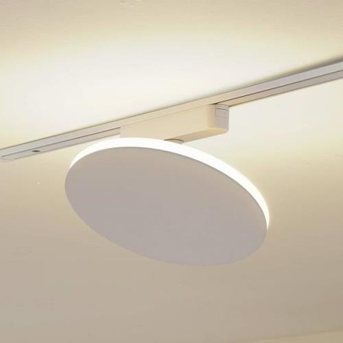 Lindby LED-skinnelampe Lumaro, hvid,rund,aluminium,48V,dæmpbar