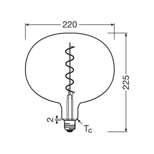 OSRAM LED Vintage 1906 Big Globe E27 4,5W 818 Filament smoke