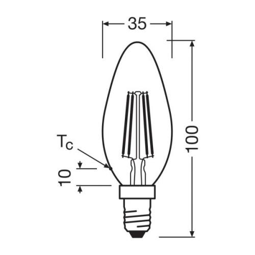 OSRAM LED-pære stearinlys mat E14 3,8W 4000K 806lm