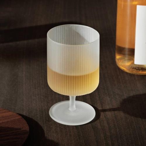 ferm LIVING Ripple vinglas, hvid, 270 ml, glas, sæt med 2 stk