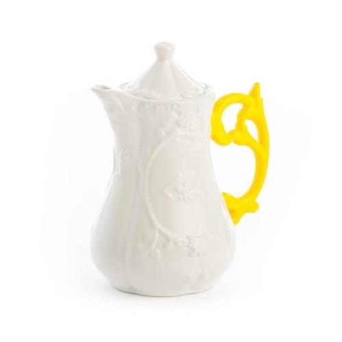 SELETTI I-Wares tekande, hvid/gul, 1,2 liter, porcelæn