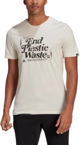 Adidas Slogan Recycled Cotton Graphic Tshirt Herrer Tøj Hvid L