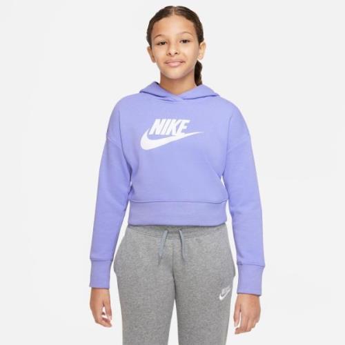 Nike Sportswear Club Cropped Hættetrøje Piger Tøj Lilla 122128 / Xs
