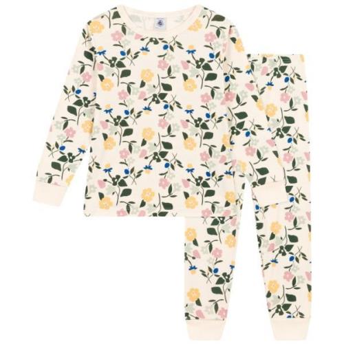 Petit Bateau Blomstret Pyjamas Cremefarvet | Hvid | 3 years