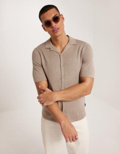 Only & Sons Onsdino Reg 14 Linen Ss Shirt Knit Kortærmede skjorter Bei...