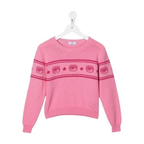 Eyelike Intarsia Shimmer Sweater Pink