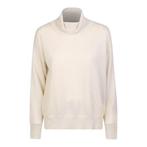 Hyggelig hvid højhalset sweater