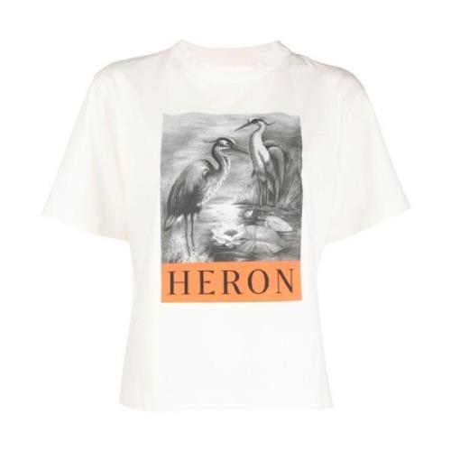 Hvid Fugl Logo-Print T-Shirt