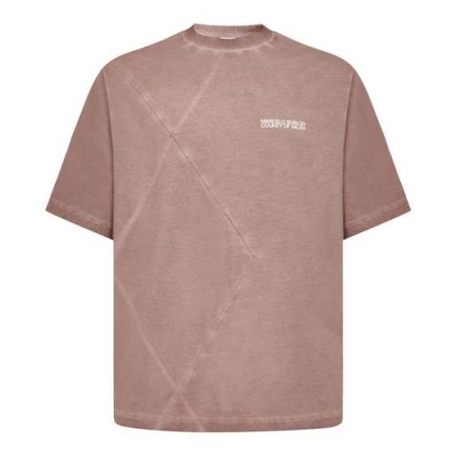 Falmet lyserød bomuld T-shirt med diamantsyning