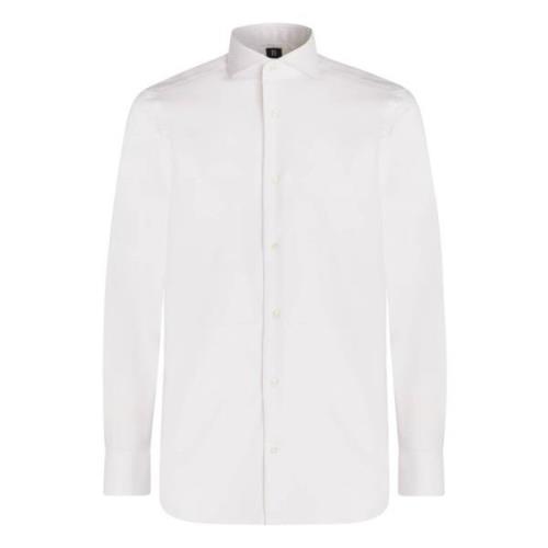 Hvid slim fit bomuld pin point skjorte