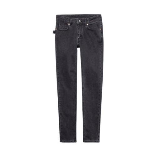 Mørk Vasket Sort Slim Fit Denim Bukser