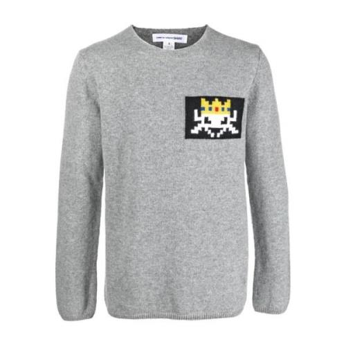 Intarsia-Strikket Crew-Neck Trøje