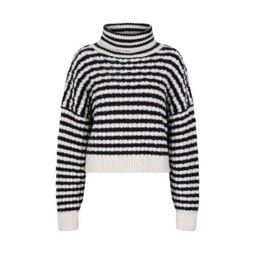 Stribet Veneto Turtleneckhals Sweater