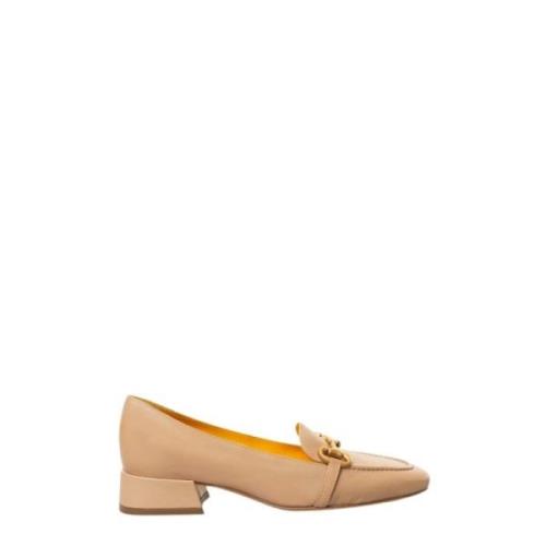 Peach Nappa Leather Loafers med Spænde