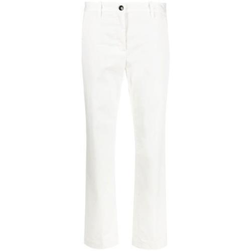 Hvide Skinny Jeans Lige Ben Stil