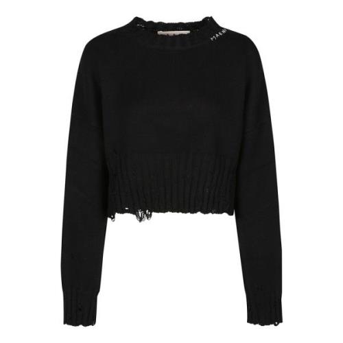Hyggelig og stilfuld sort rund hals sweater